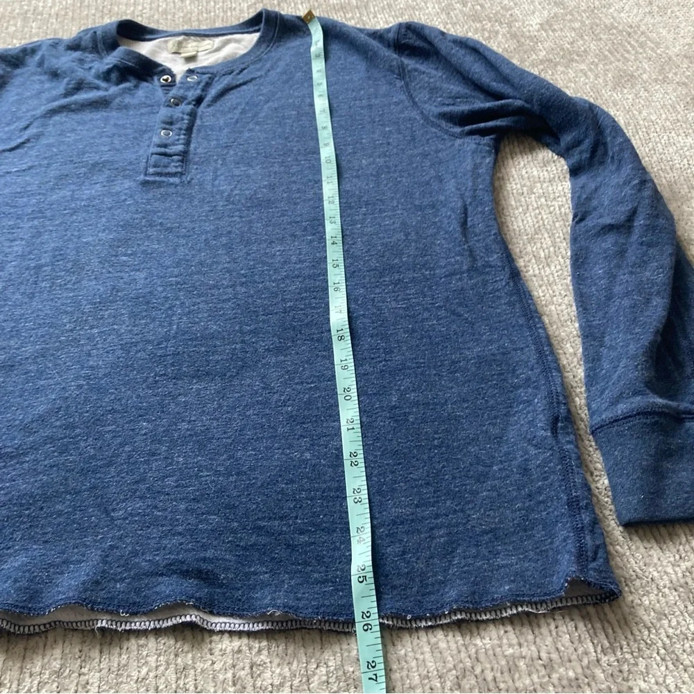 J. Crew Knit Goods‎ Mens Blue Henley Long Sleeve Shirt Size Large Soft Casual